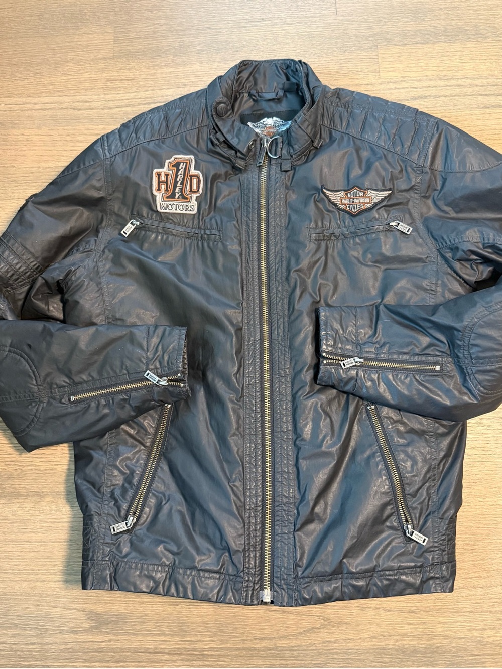 Harley-Davidson Zip Up Riding Bomber Varsity Jacket: Size Large